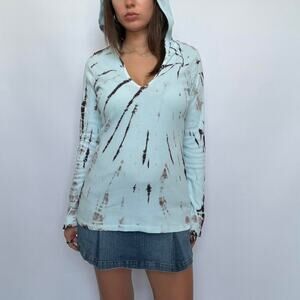 IDI Baby Blue & Brown Tie Dye Hoodie